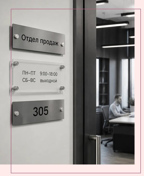 Офисные таблички на дверь в Канске по цене от 5355 р. | Аванза-Кнс